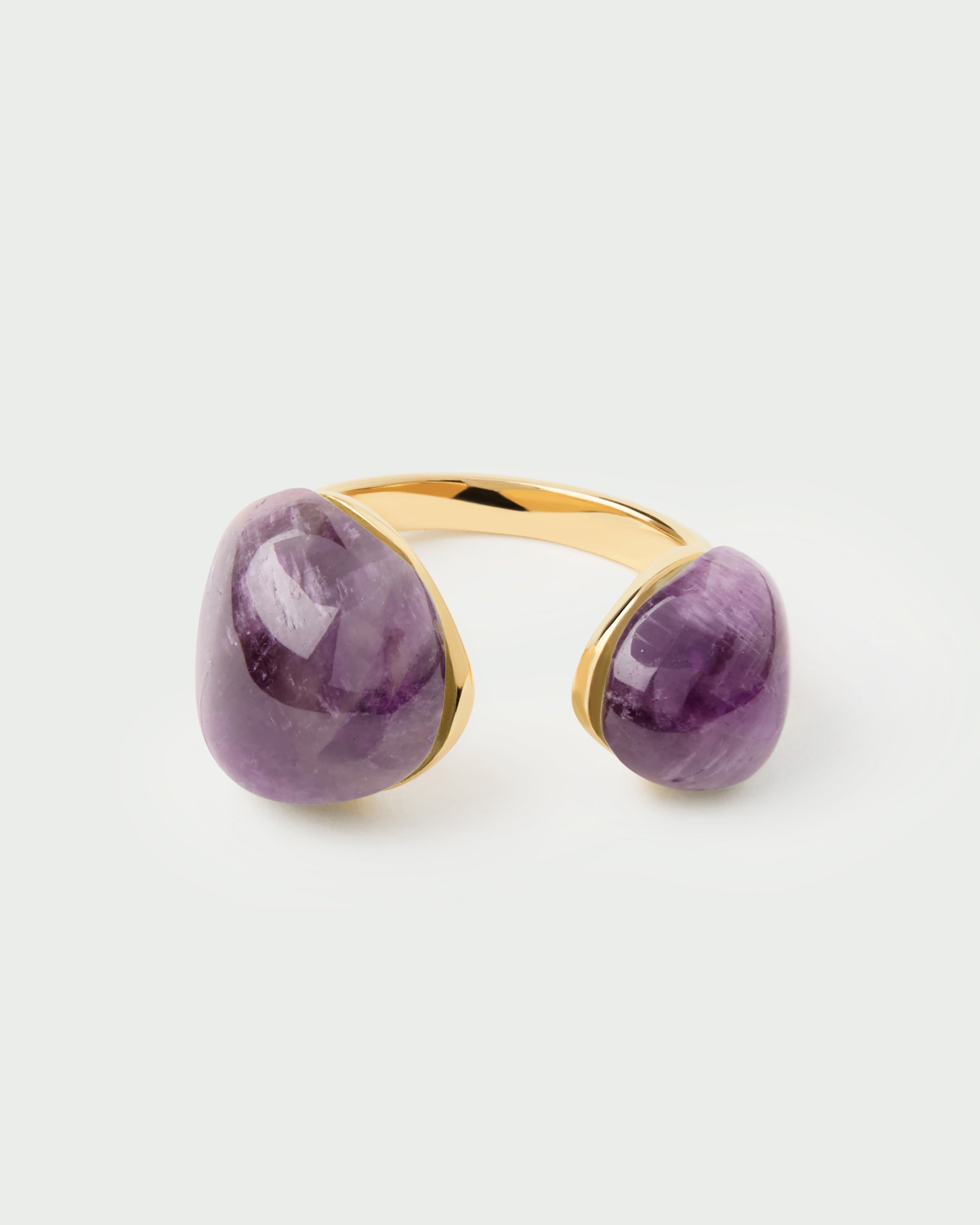 Anillo Flotante de Amatista con Energía Natural - Diseño Exclusivo de Equilibrio Cósmico