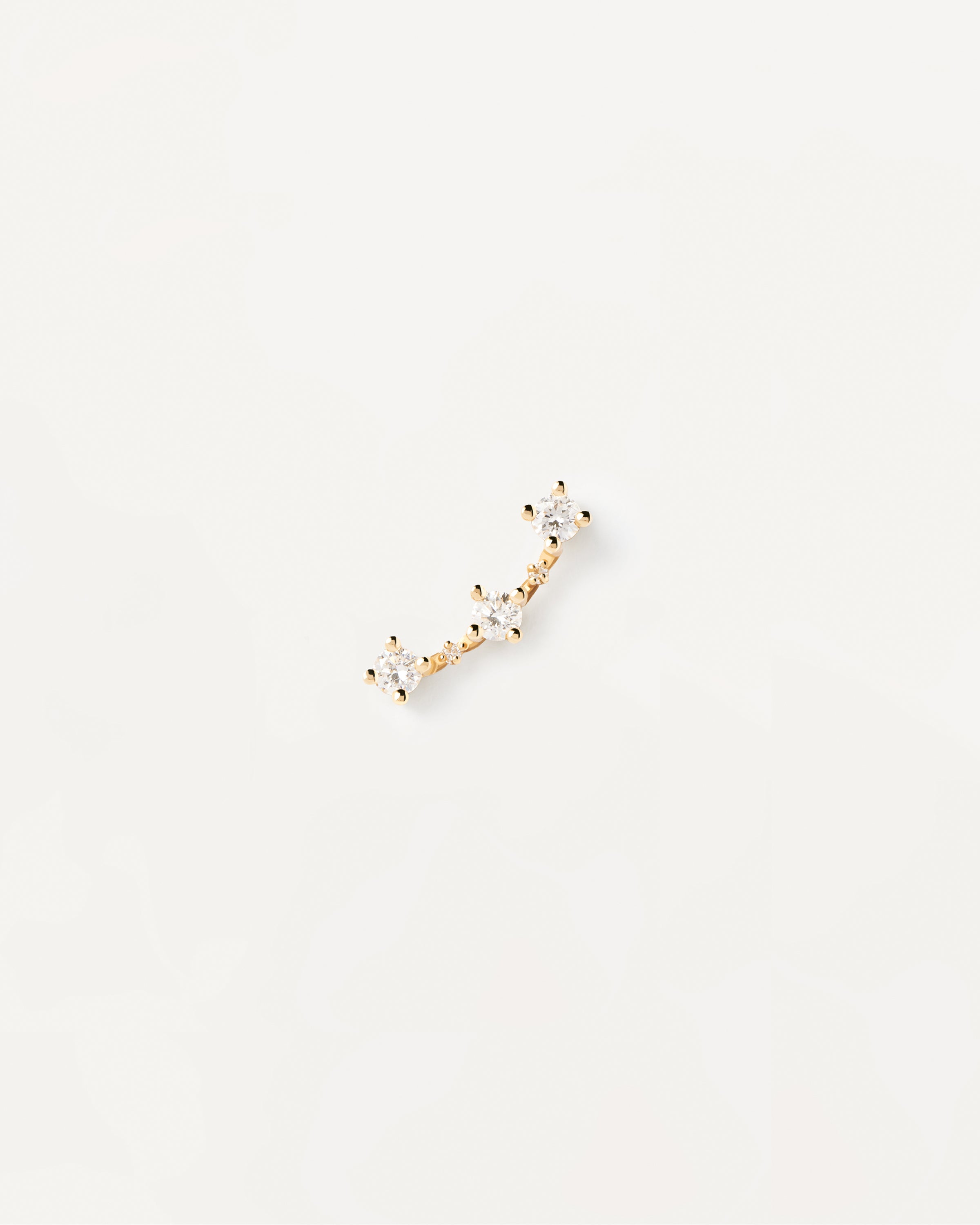 Pendiente Solitario Libertad con Diamantes y Oro de 18K - Elegancia Atemporal