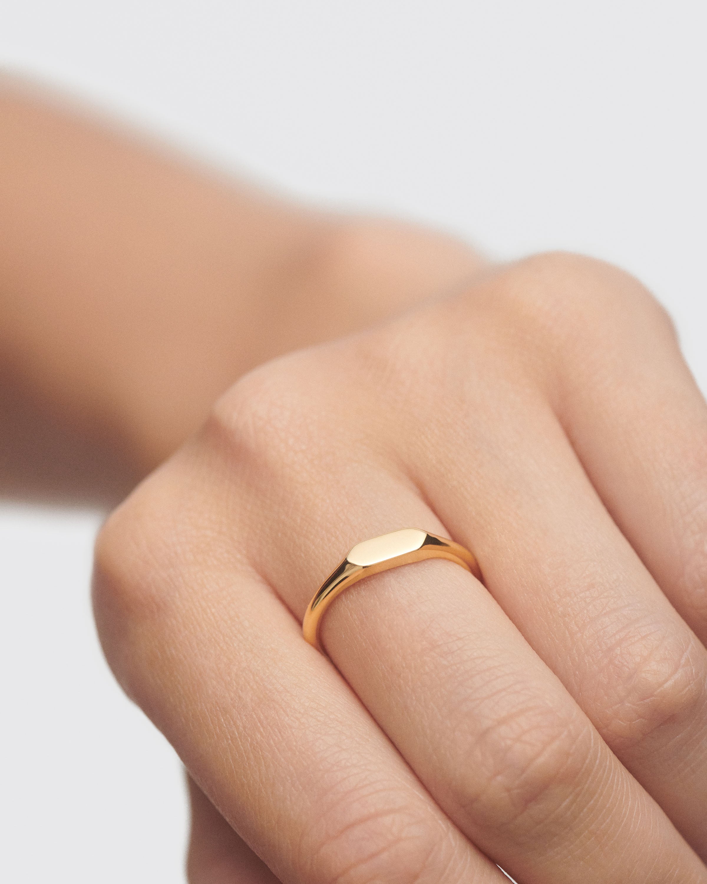 Sello Hexagonal para Joyería - Anillo Minimalista con Grabado Personalizable