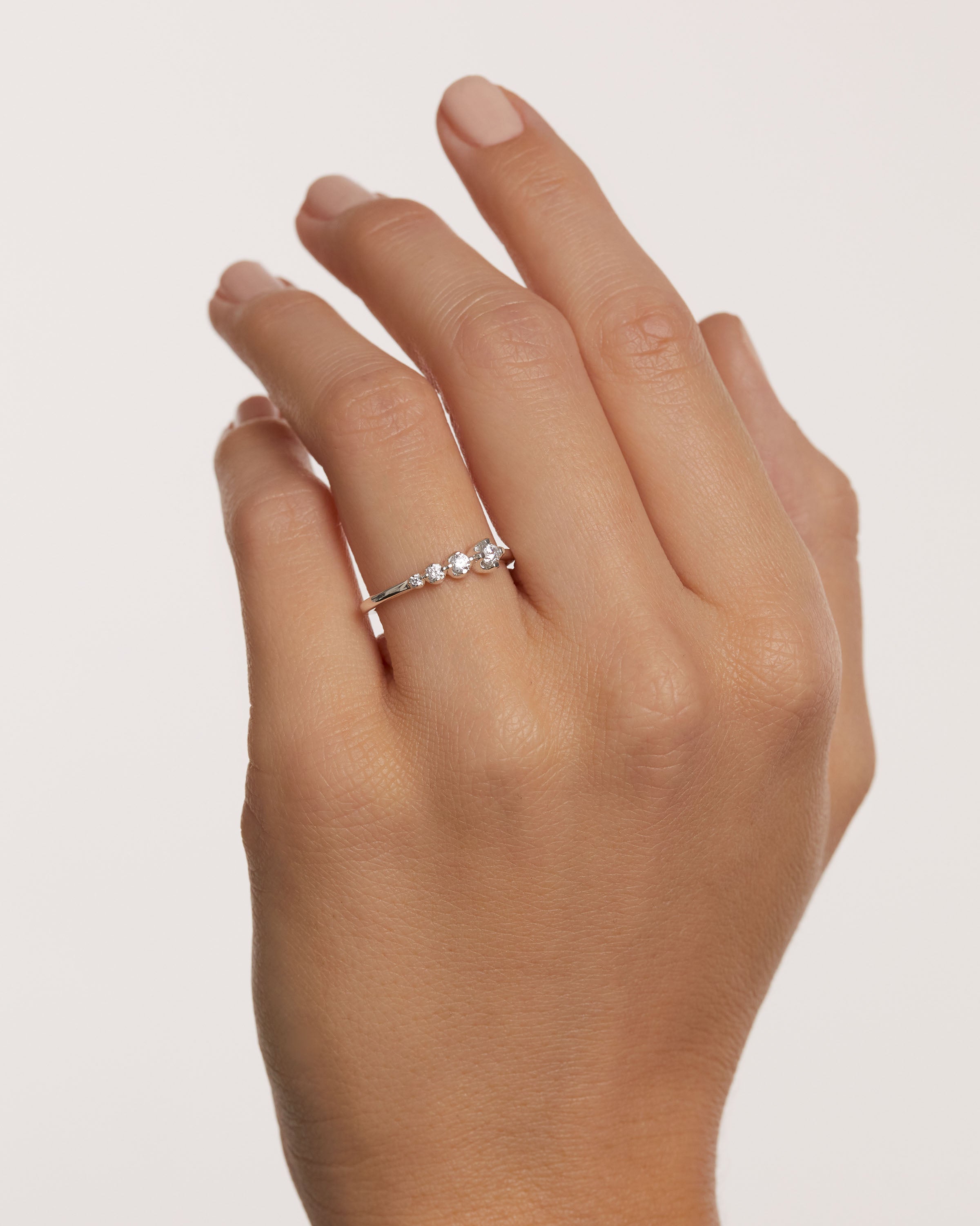Anillo de Plata con Destello Brillante