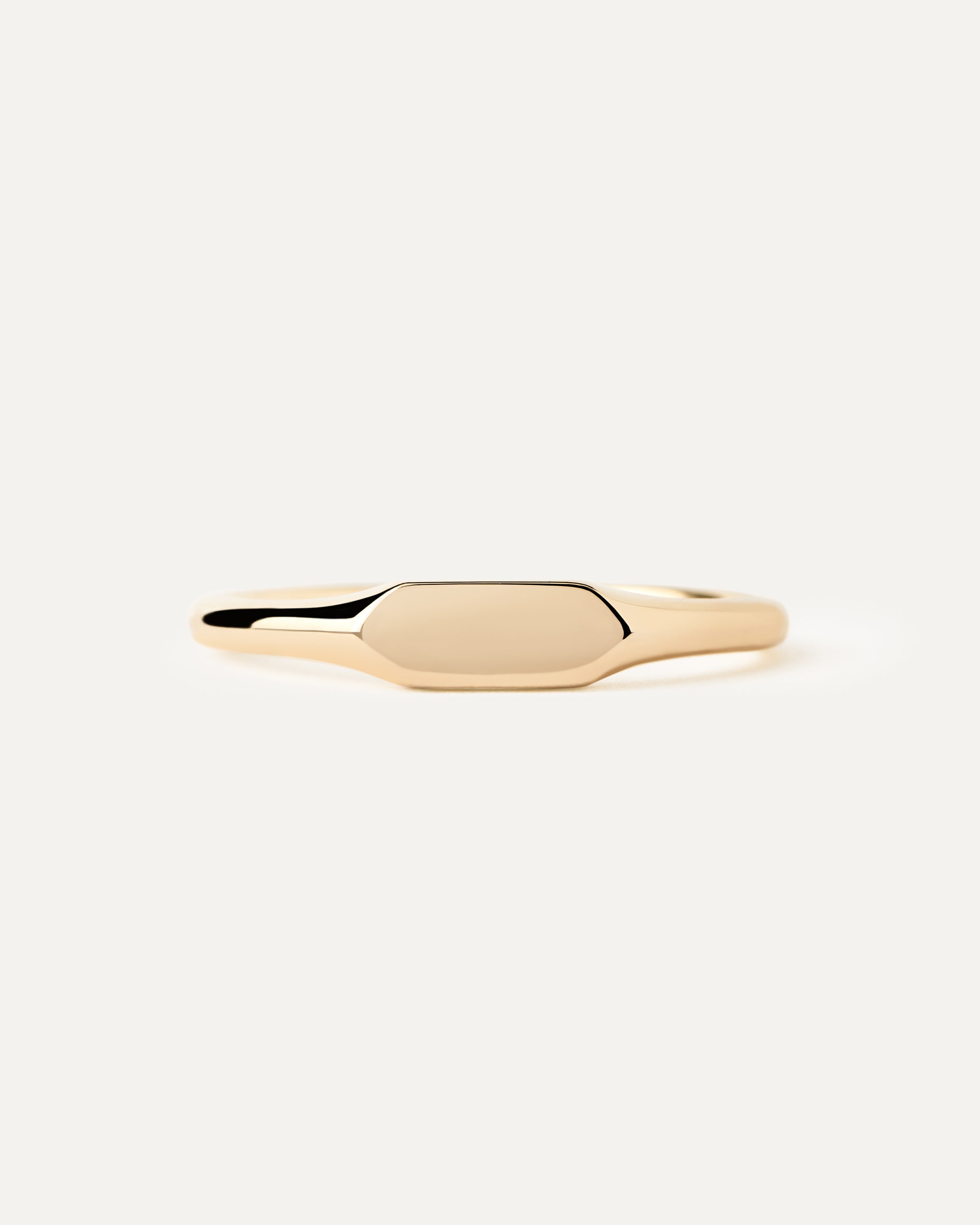 Sello Hexagonal para Joyería - Anillo Minimalista con Grabado Personalizable