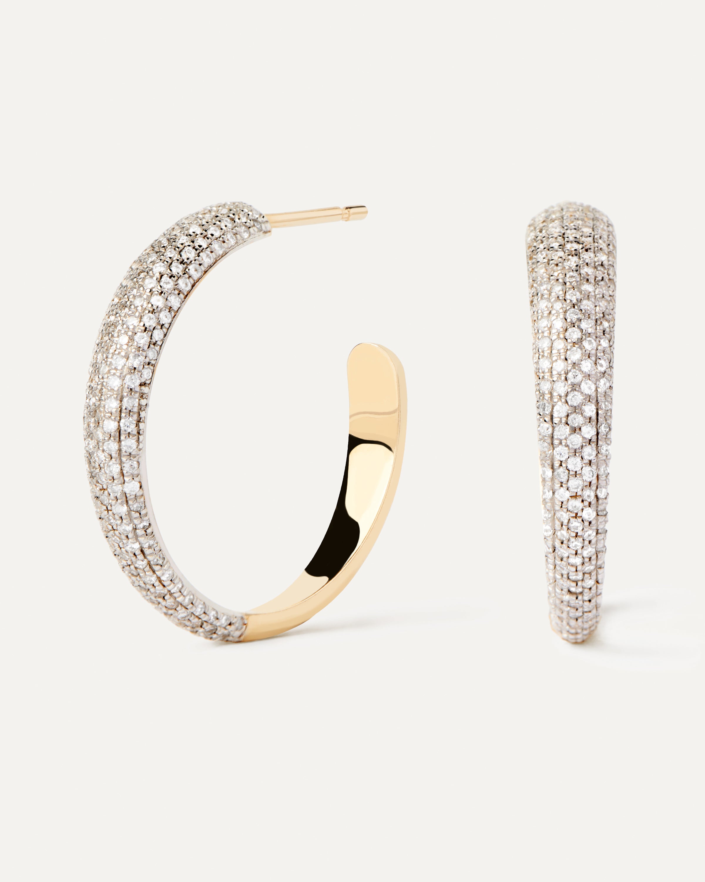 Aros de Oro y Diamantes Brillantes - Colección Soho de Lujo