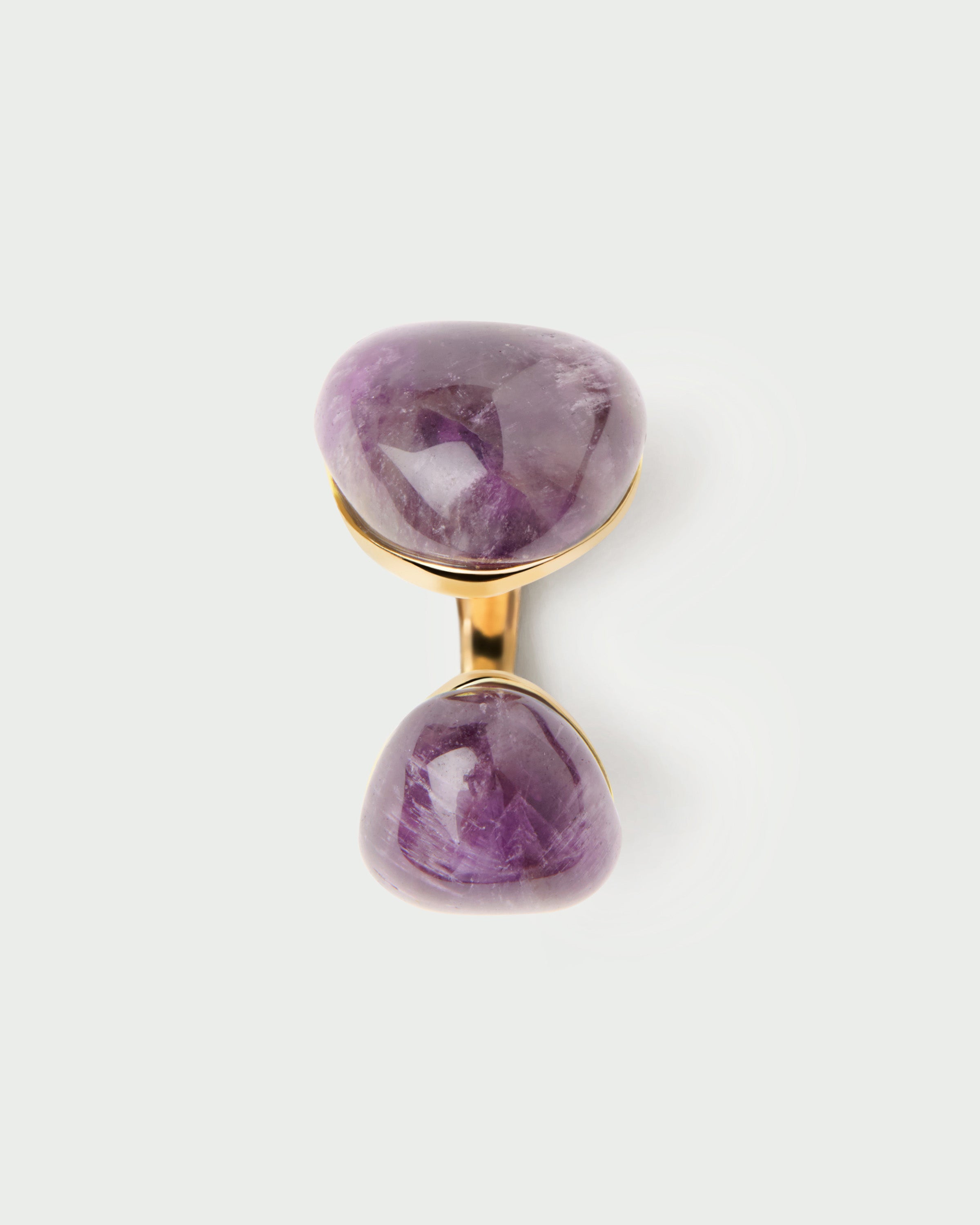 Anillo Flotante de Amatista con Energía Natural - Diseño Exclusivo de Equilibrio Cósmico