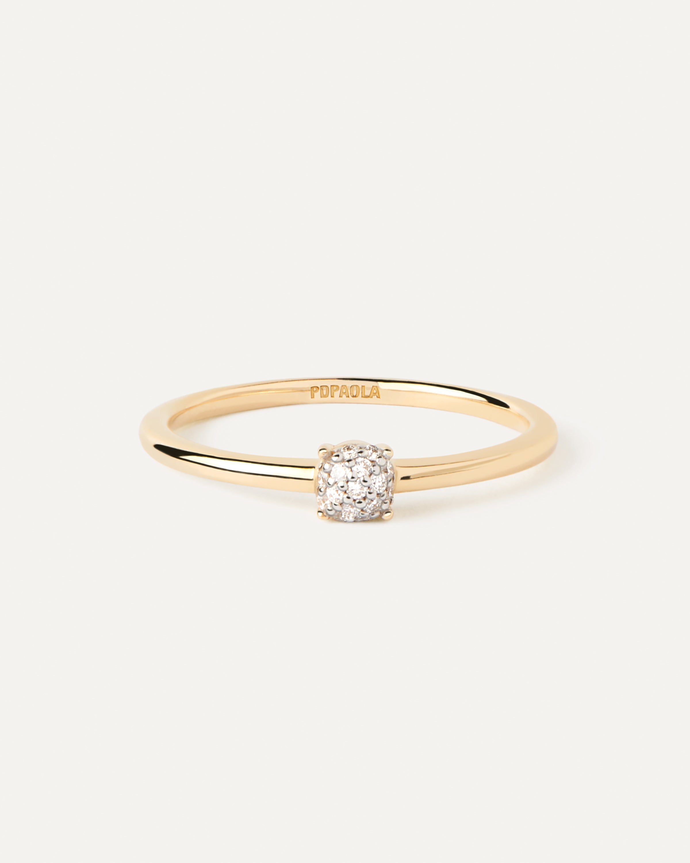 Anillo Dona Solitario en Oro Brillante con Diamantes - Joyería de Lujo Exclusivo