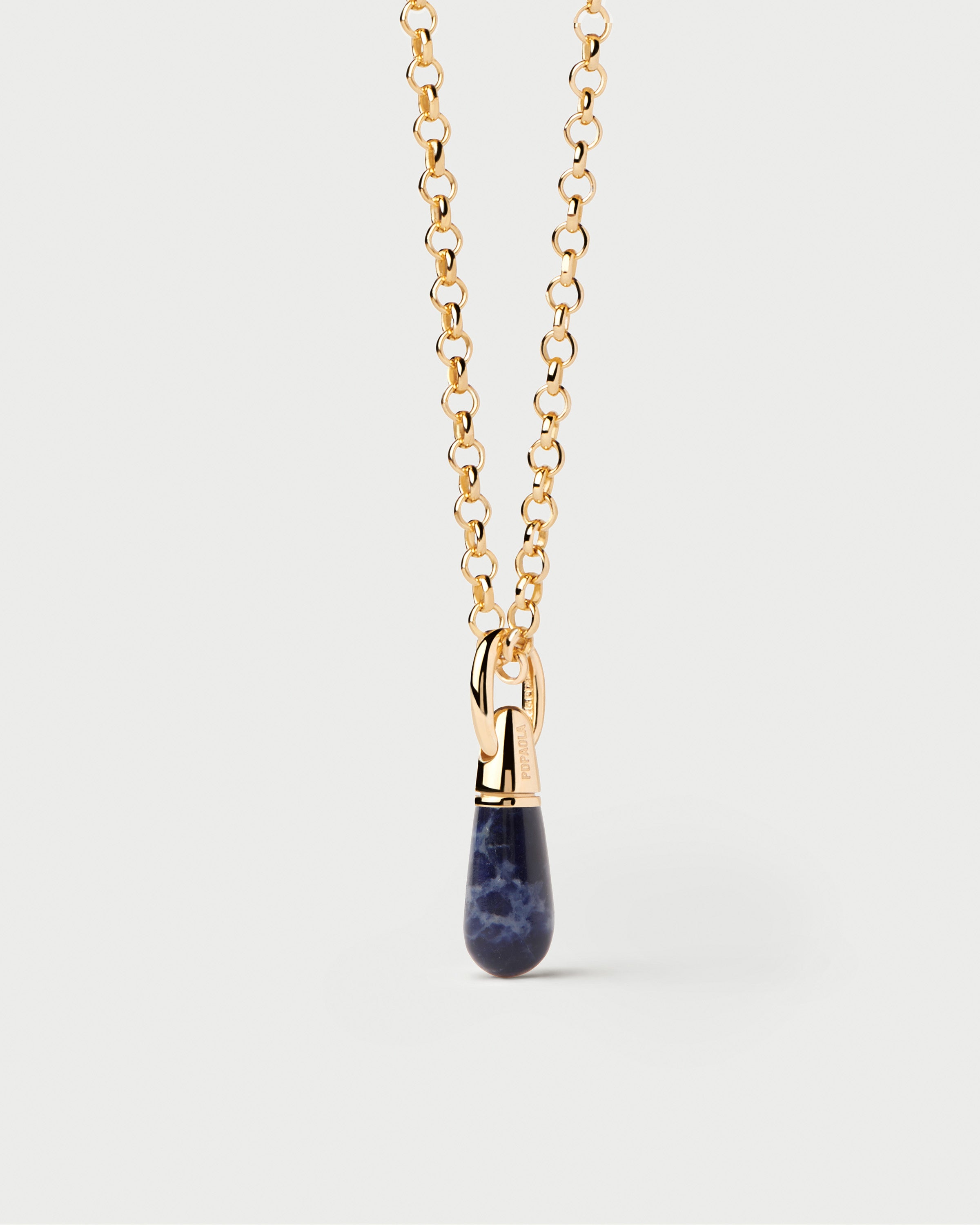 Colgante de Sodalita Azul Natural en Forma de Lágrima - Artesanía Elegante con Mineral Único