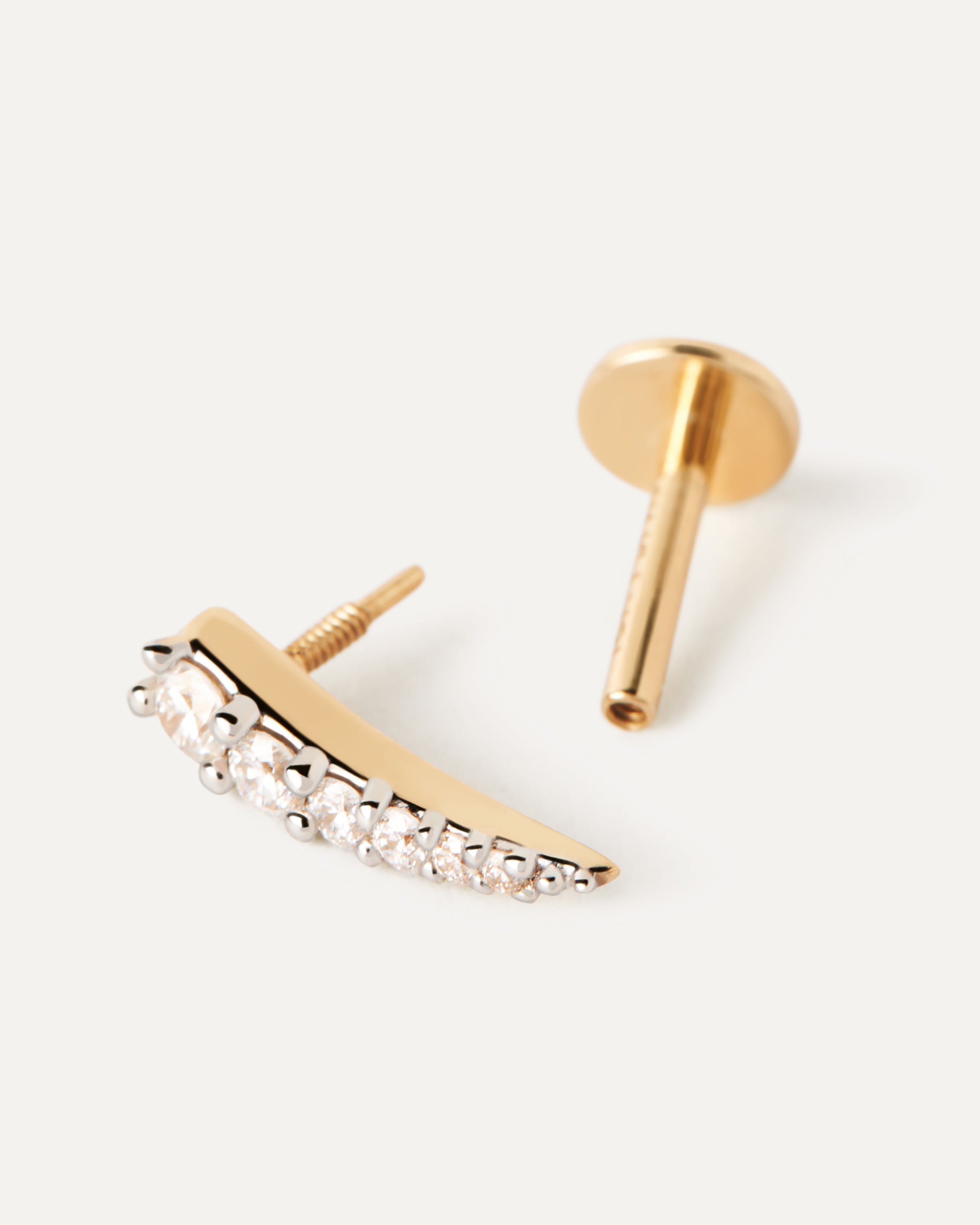 Pendiente único de oro y diamantes - Diseño Alegría, elegancia atemporal
