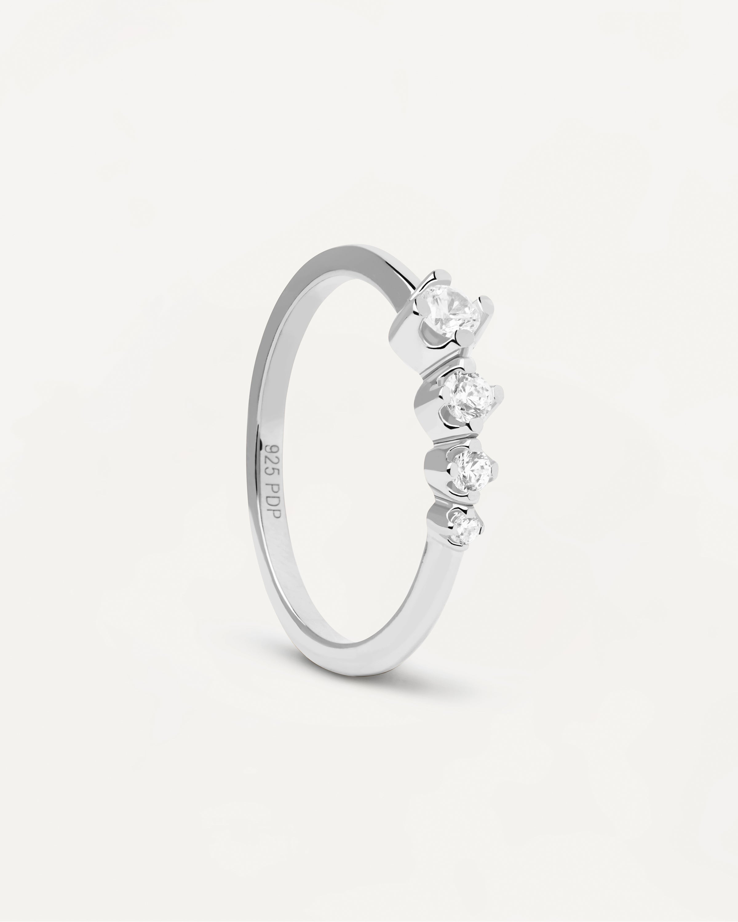 Anillo de Plata con Destello Brillante