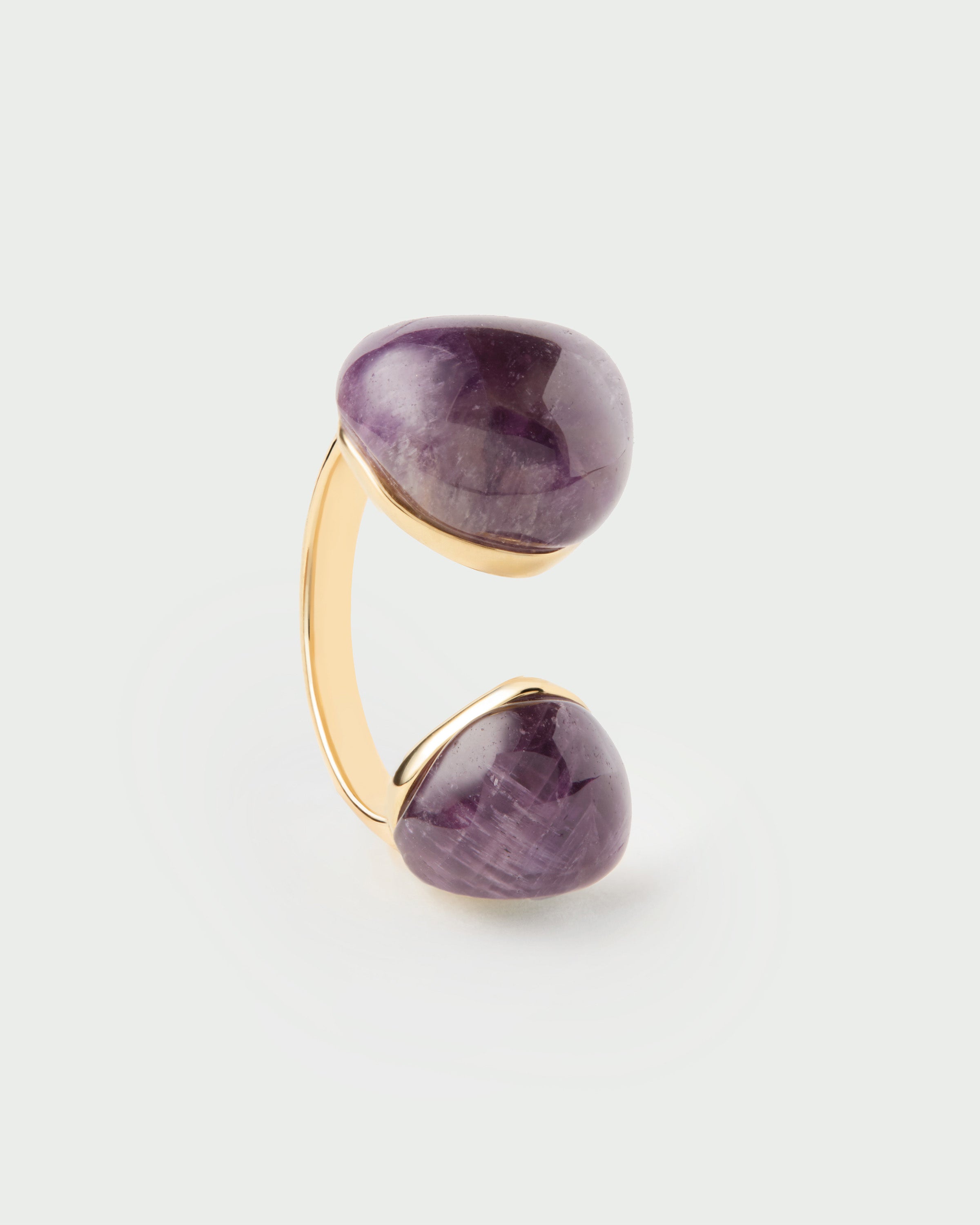 Anillo Flotante de Amatista con Energía Natural - Diseño Exclusivo de Equilibrio Cósmico