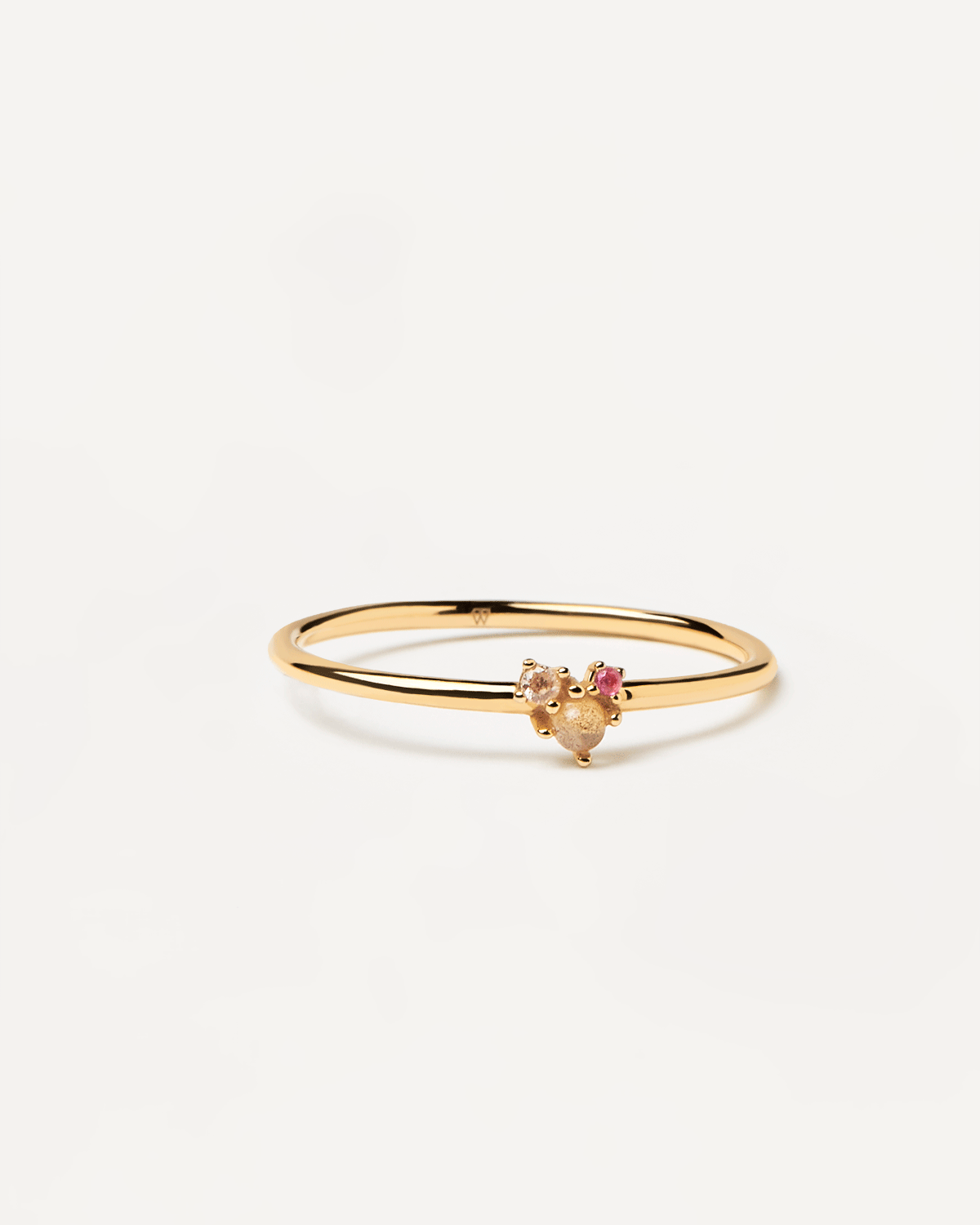 Anillo Elegante en Rosa Melocotón con Detalles Brillantes - Joyería Ajustable para Mujer
