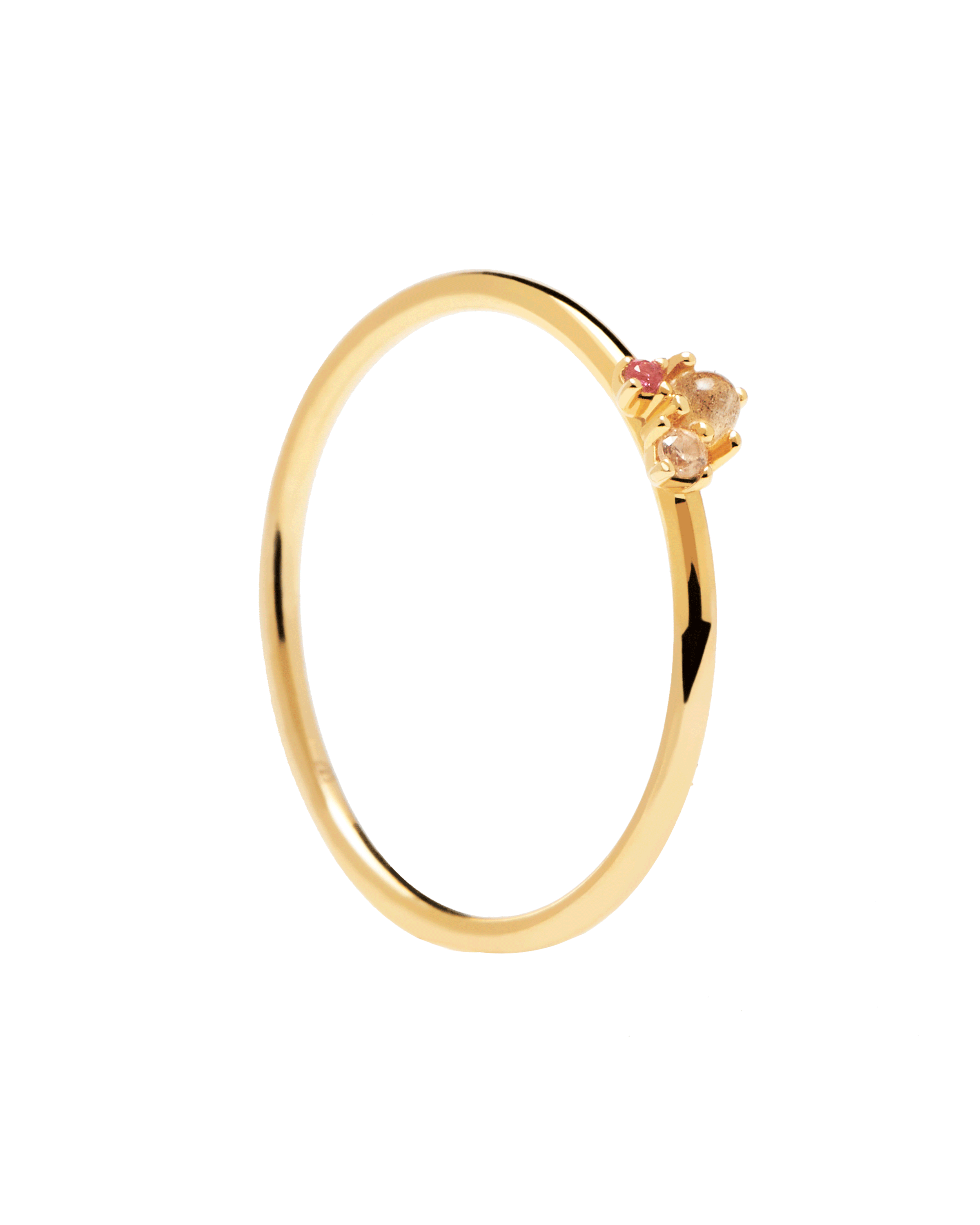 Anillo Elegante en Rosa Melocotón con Detalles Brillantes - Joyería Ajustable para Mujer