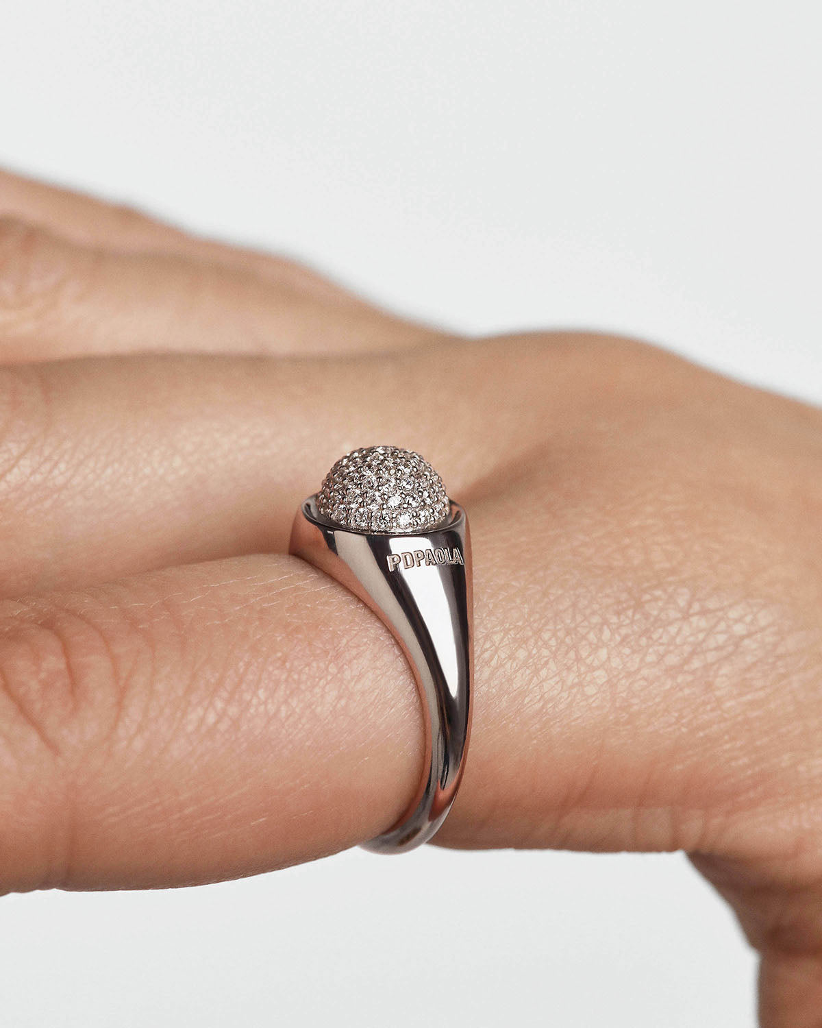 Lunaris Anillo de Plata con Ajuste Pavé Brillante