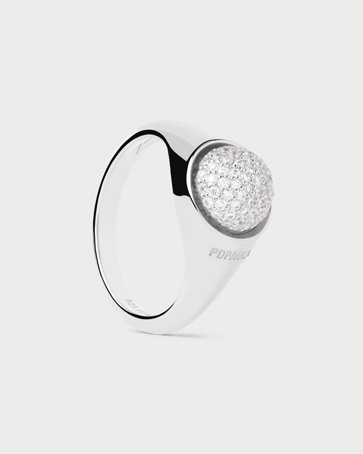 Lunaris Anillo de Plata con Ajuste Pavé Brillante