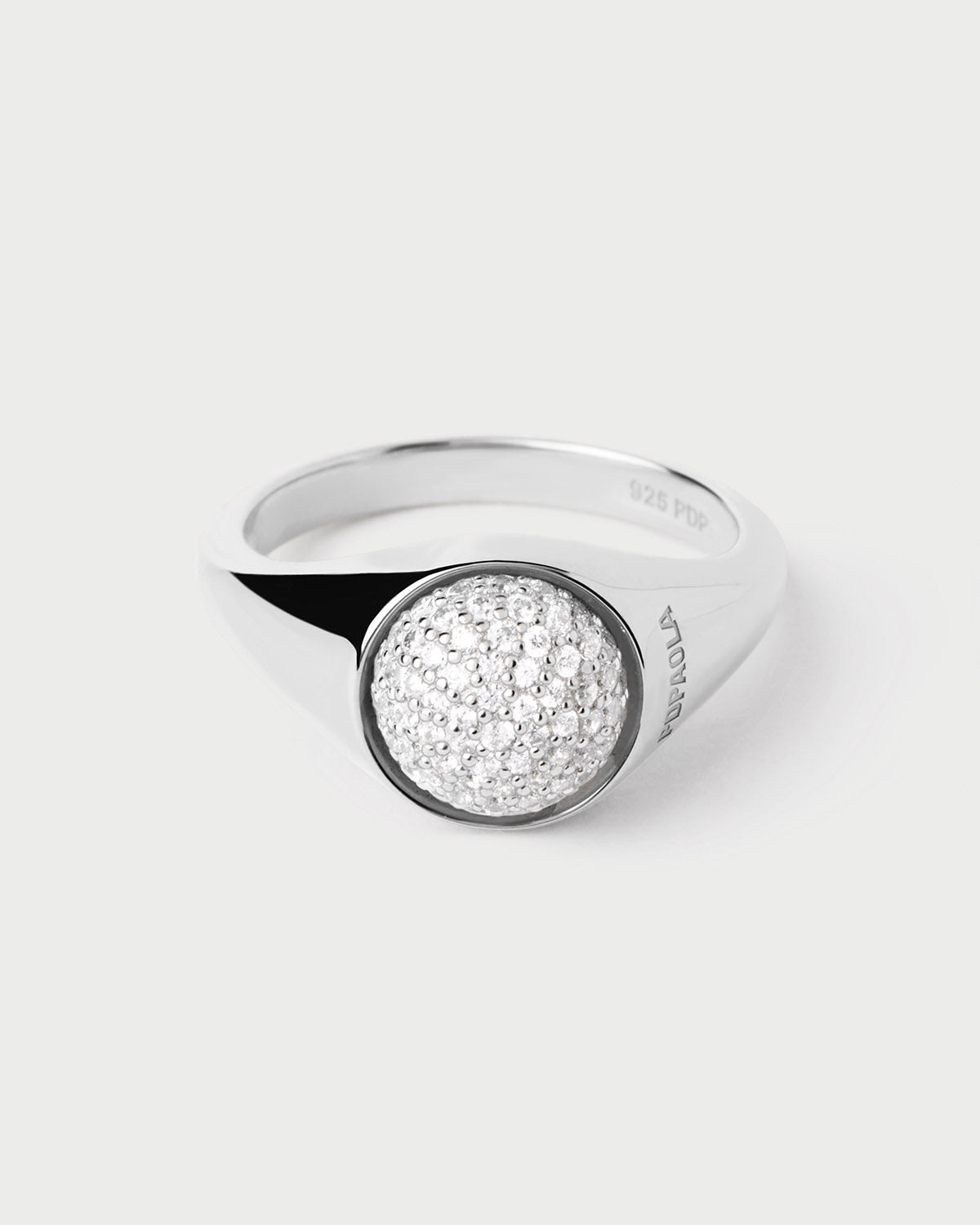 Lunaris Anillo de Plata con Ajuste Pavé Brillante