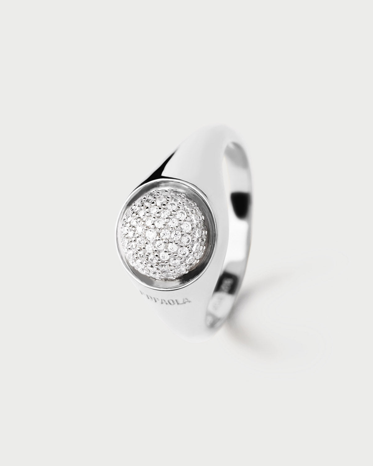 Lunaris Anillo de Plata con Ajuste Pavé Brillante