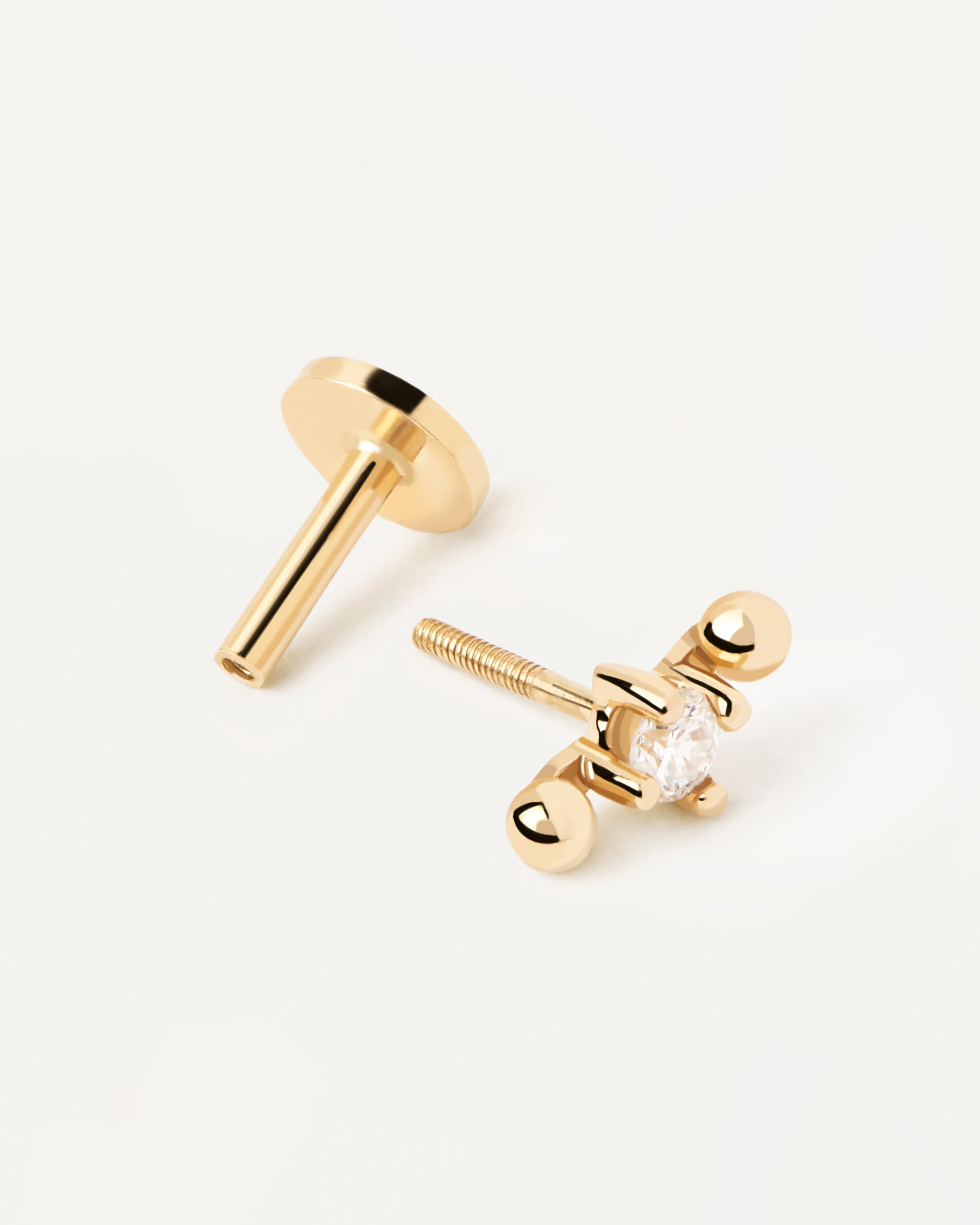 Pendiente de Oro y Diamantes Olivia - Diseño Exclusivo de Una Sola Pieza